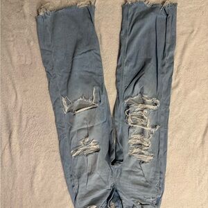 American Eagle Outfitters Light Blue Distressed Flare Jeans